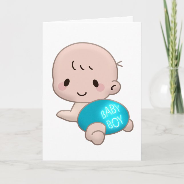 BABY BOY CONGRATULATIONS GREETING CARD (Front)