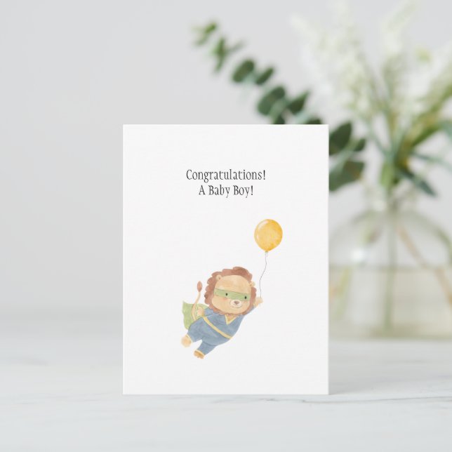 Baby Boy Congratulations New Baby Card (Standing Front)