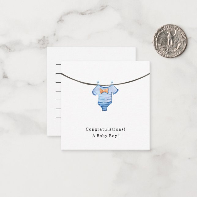 Baby Boy Congratulations Newborn Birth Card (Front/Back In Situ)