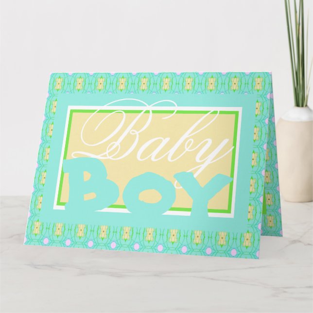 Baby Boy Congratulations Shower Card (Front)