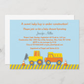Baby Boy Construction Truck Baby Shower Invitation (Front/Back)
