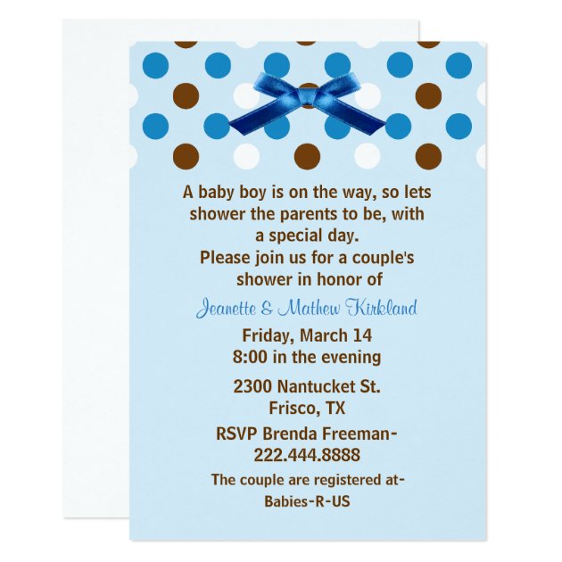 Baby Boy Couple's Baby Shower Invitation