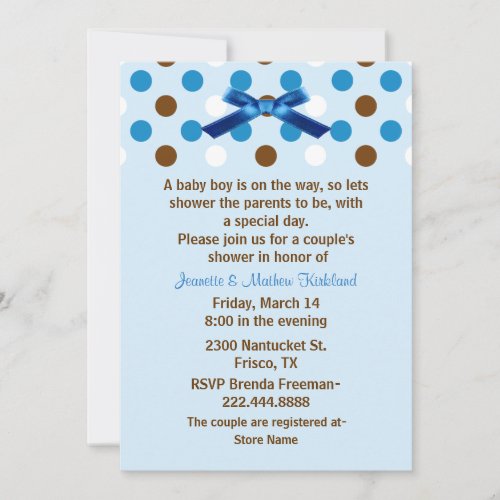 Baby Boy Couple's Baby Shower Invitation
