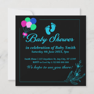 Baby Boy Cute Baby Shower Invitation