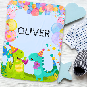 Baby boy Cute Dinosaur Woodland Baby Blanket