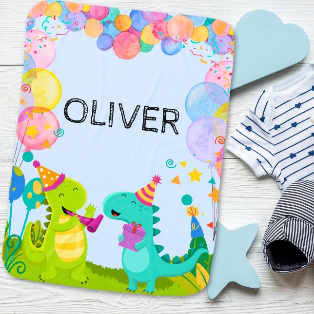 Baby boy Cute Dinosaur Woodland  Baby Blanket (Creator Uploaded)