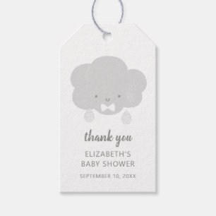 Baby boy / Cute gray cloud. Baby shower thank you Gift Tags