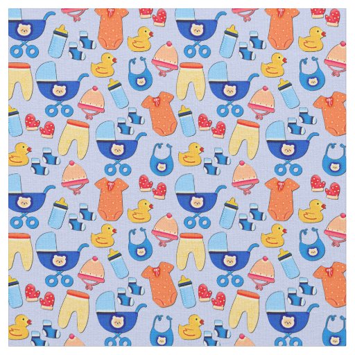 Baby Boy  Design on Blue Fabric