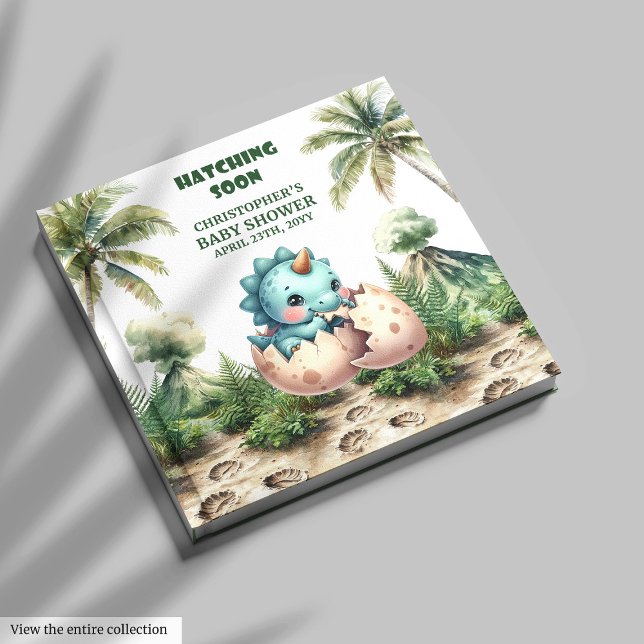 Baby Boy Dinosaur Hatching Soon Guest Keepsake Book (Baby Boy Dinosaur Hatching Soon Guest Keepsake)