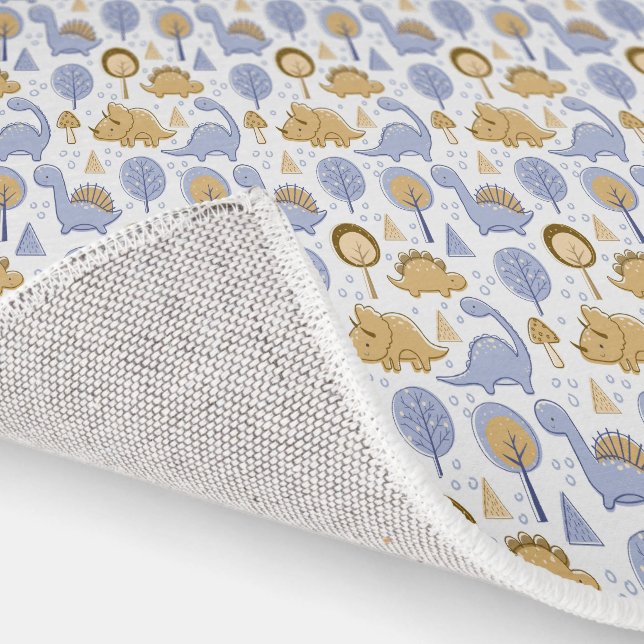 Baby Boy Dinosaurs in Blue and Brown Rug (Indoor)