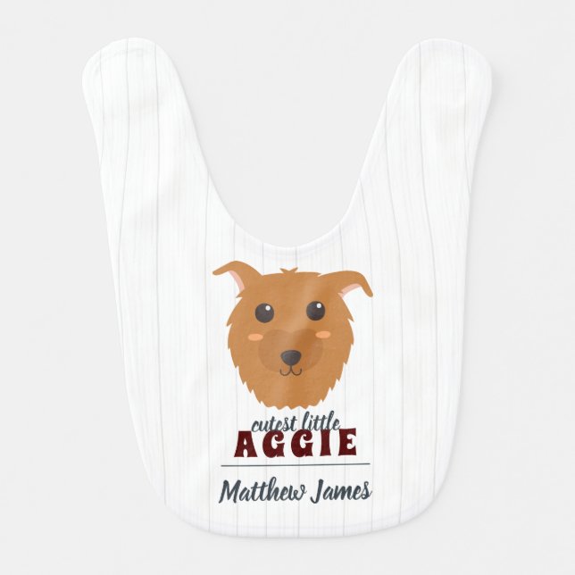 Baby Boy Dog Maroon Bib (Front)