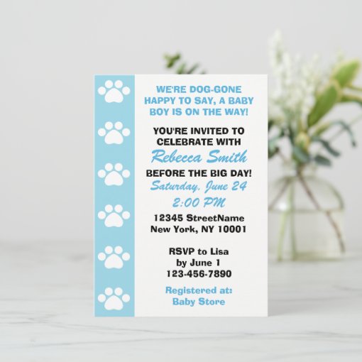 Baby Boy Dog Themed Baby Shower Invitations Zazzle