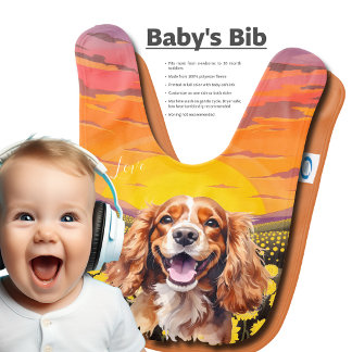 Baby Boy Doggie Watercolor Baby Shower Bib