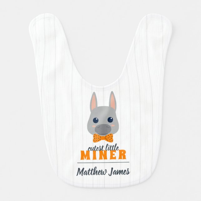 Baby Boy Donkey Orange Baby Bib (Front)