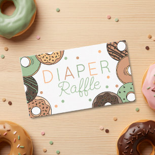 Baby Boy Donuts and Diapers Diaper Raffle Card