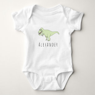 Baby Boy Doodle T-Rex Dinosaur with Name Baby Bodysuit