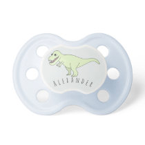 Baby Boy Doodle T-Rex Dinosaur with Name Pacifier