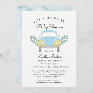 Baby Boy Drive By Baby Shower Invitation