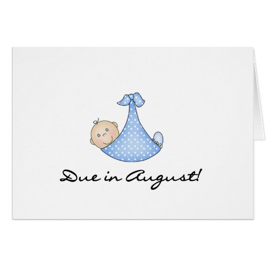 Baby Boy Due in August Cards (Front Horizontal)