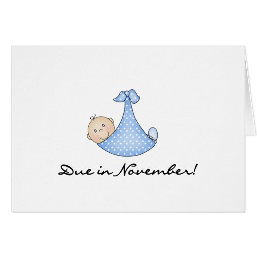 Baby Boy Due in November (Front Horizontal)