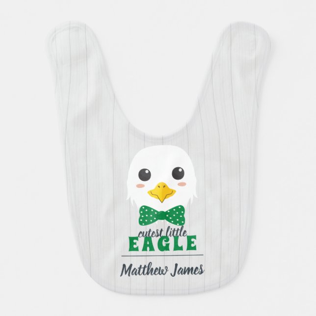 Baby Boy Eagle Green Baby Bib (Front)