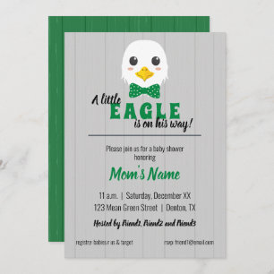 Baby Boy Eagle Green Baby Shower Invitation