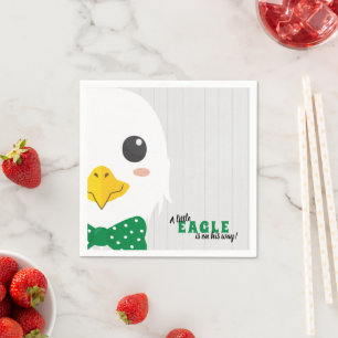 Baby Boy Eagle Green Baby Shower Napkins