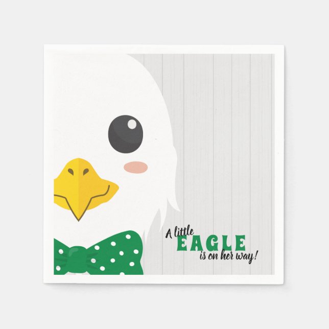 Baby Boy Eagle Green Baby Shower Napkins (Front)