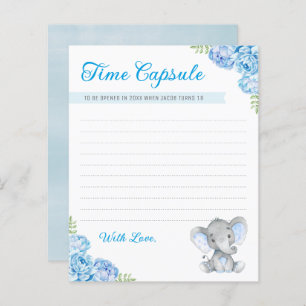 Baby Boy Elephant 1st Birthday Time Capsule Cards