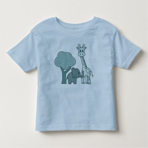Baby Boy Elephant and Giraffe  Toddler T_shirt