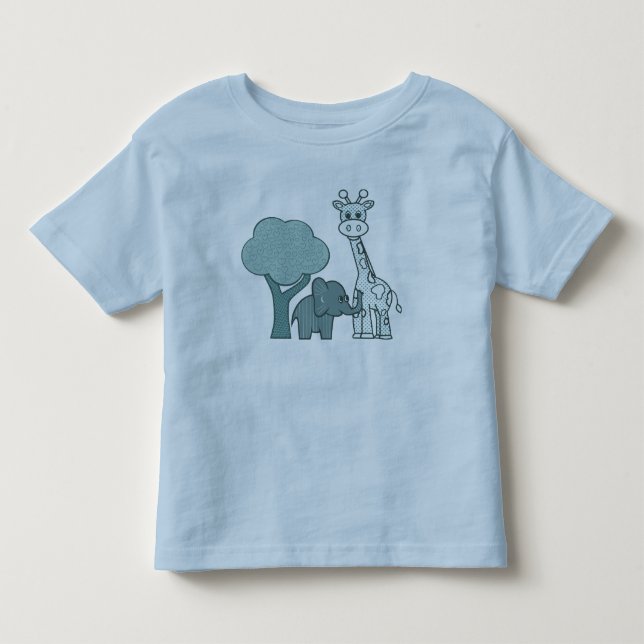 Baby Boy Elephant and Giraffe  Toddler T-shirt (Front)