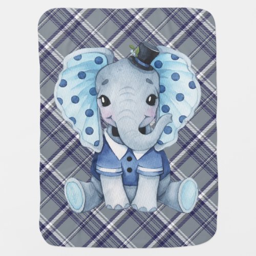 Baby Boy Elephant  Baby Blanket