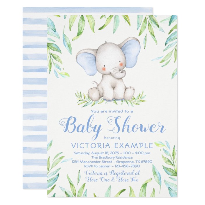 zazzle elephant baby shower invitations