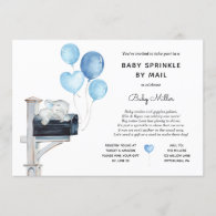 Baby Boy Elephant Baby Sprinkle by Mail Invitation