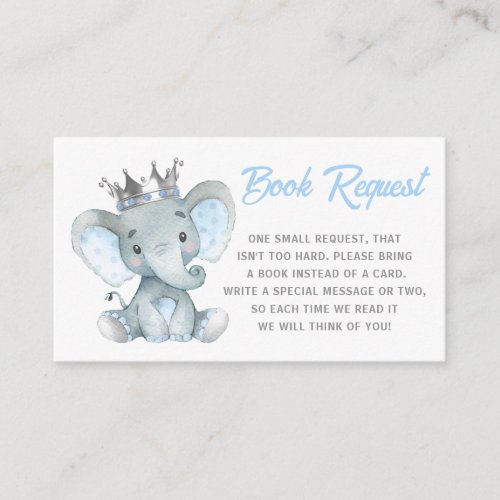 Baby Boy Elephant Book Request Card