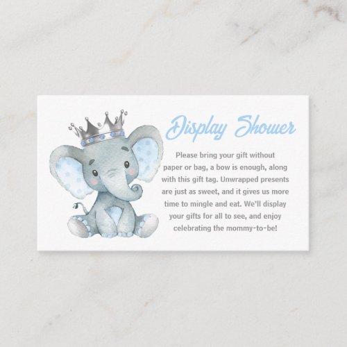 Baby Boy Elephant Display Shower Card