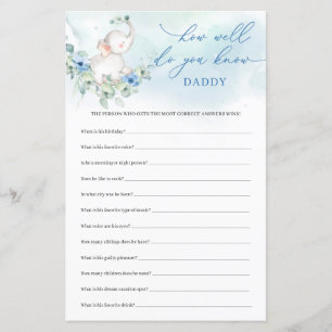 Baby Boy Elephant How Well Do You Know Daddy