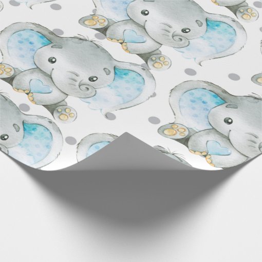 Baby Boy Elephant Jungle Pattern Baby Shower Gift Wrapping Paper Zazzle