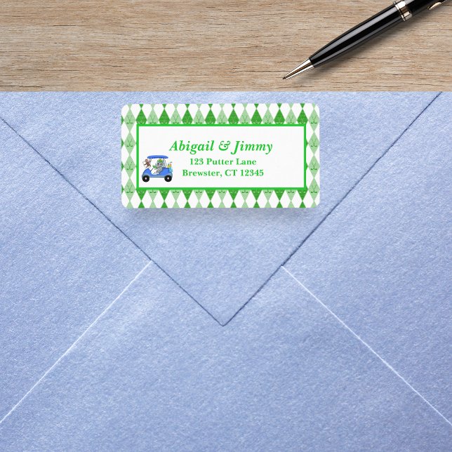 Baby Boy Elephant & Monkey Golf Baby Shower Label (Creator Uploaded)