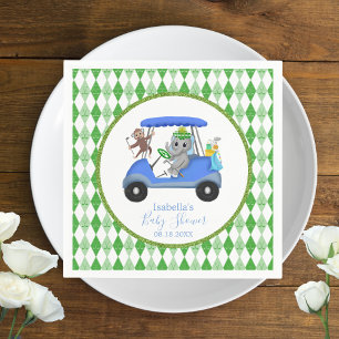 Baby Boy Elephant & Monkey Golf Napkins