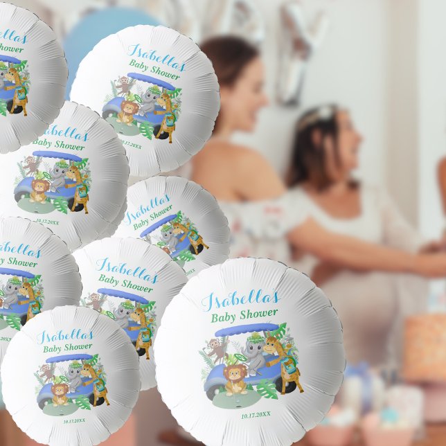 Baby Boy Elephant & Monkey Shower Balloon (Elevate Baby Shower Fun: Daphsam's artwork adds charm as a centerpiece or photo backdrop)