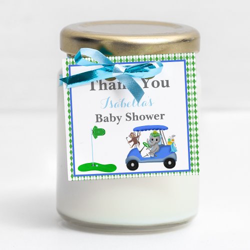 Baby Boy Elephant  Monkey Shower Favor Tags