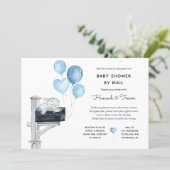 Baby Boy Elephant on Mailbox Shower by Mail Invitation (Standing Front)