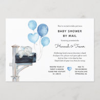 Baby Boy Elephant on Mailbox Shower by Mail Invitation