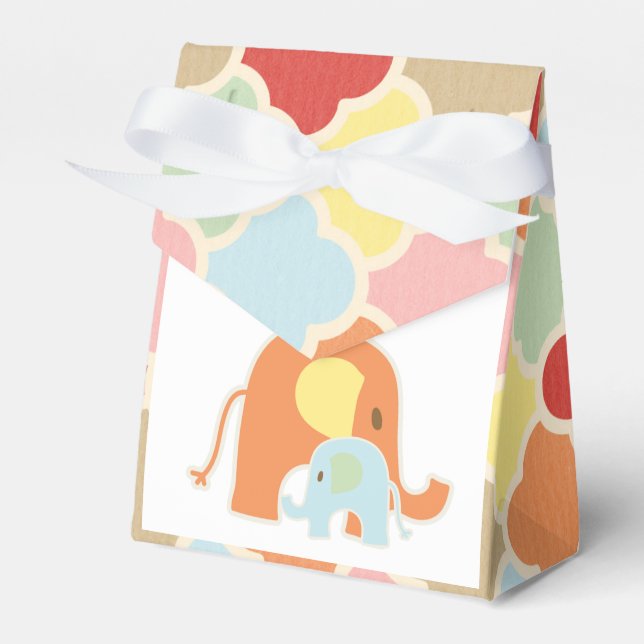 Baby Boy Elephant Shower Favor Box (Front Side)