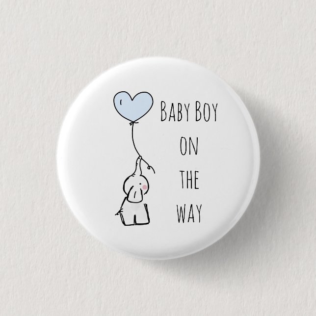 Baby boy expecting badge for mummy button (Front)