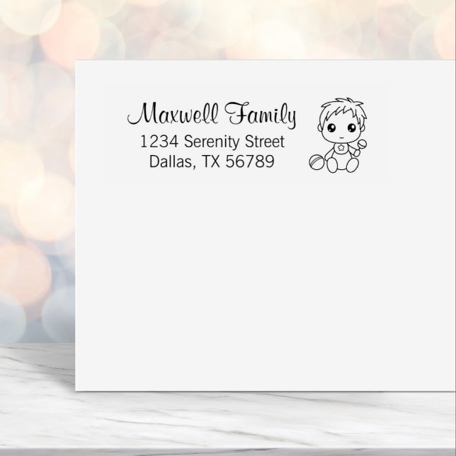 Baby Boy Family Address Self-inking Stamp (Creator Uploaded)