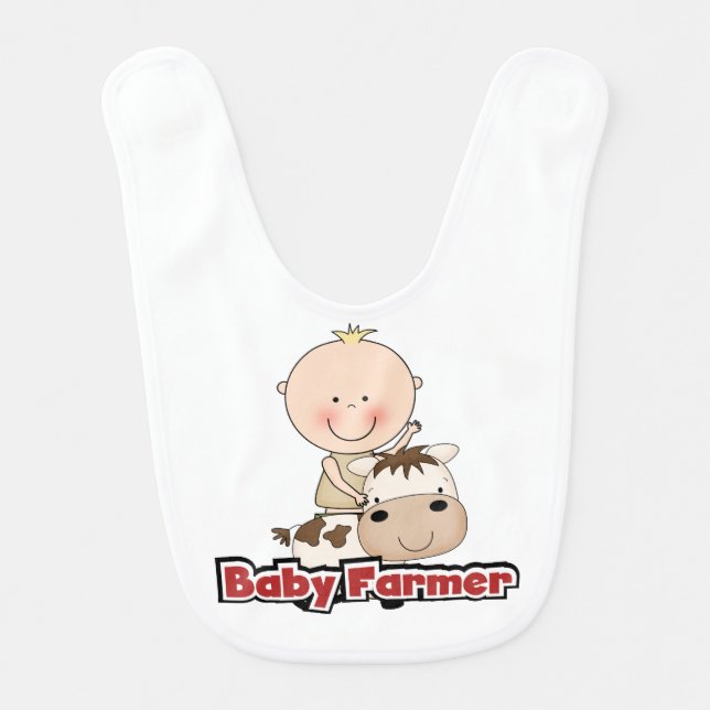 Baby Boy Farmer With Cow Bib (Front)
