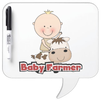 Baby Boy Farmer With Cow Dry-Erase Board