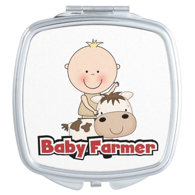 Baby Boy Farmer With Cow Makeup Mirror (Front)